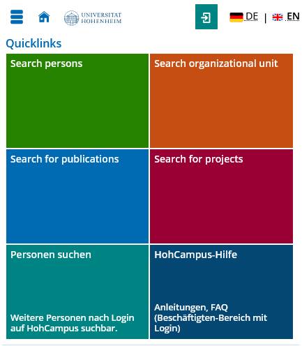 Screenshot of a Quicklinks portlet